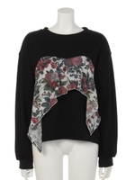 【Marie Hill】フラワーフリルプルオーバー/ブラック