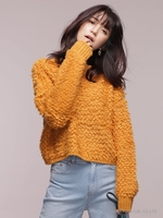 InRed12月号掲載/ループ編みニットプルオーバー/マスタード