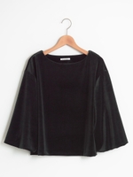 ベロアバルーンスリーブプルオーバー/D/グリーン