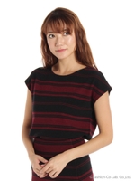 【セットアップ対応商品】マルチボーダーカットソー/ブラック