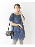 【WEB限定プライス】フロントレースミドル丈カットソー/ネイビー(095)