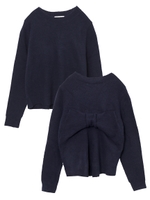 BACK RIBBON KNIT TOP/ネイビー