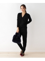 RODIER カシュクールニットオールインワン/ブラック(019)