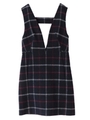 【ジャンスカ】タイトモコモコチェック柄ジャンパースカート/ネイビー