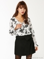 フリルカラーフラワーSH TOP/WHT