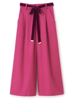 フレアワイドハチブタケパンツ/ピンク