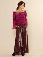 ベロアワイドパンツ/モカ