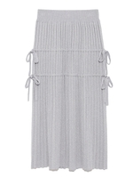 ラメニットプリーツスカート/SAX