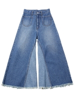 WIDE LEG FLARE DENIM PANT/ブラック