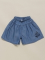 BABY刺繍デニムキュロットスカート/ブルー