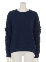 【Shelly island】ギャザースリーブプルオーバー/ブルー