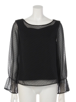 ドットフロッキーブラウス/オフホワイト