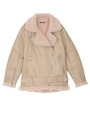 VOLUME FAKE MOUTON コート/PNK