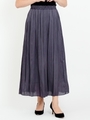 ヴィンテージサテンプリーツロングスカート/ネイビー