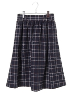 ・チェックギャザーフレアースカート/グレー