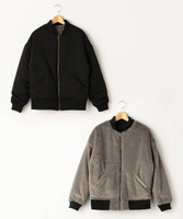 【期間限定】ナイロン×フェイクファーリバーシブルブルゾン