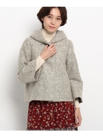 ぬくぬくニットインレイフーデッド/グレー(012)