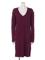 【LATINA】リブVネックカシミアタッチニットワンピース/PP