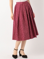ヒョウ柄ミモレスカート/紫系