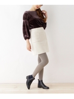 【SSサイズあり】メルトン台形スカート/ベージュ(052)