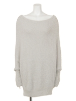 【Shelly island】ラメ混ベーシックドルマンニット/ネイビー