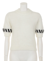 アンゴラ配色リボンニット/BRD