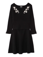 エンブロイダリーニットセットワンピース/グレー(020)