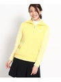 ケーブル&ボーダー切り替えニット/レモンイエロー(031)