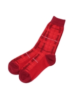 チェック柄ソックス/ワインレッド(263)