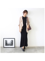 ノーボタンルーズジャケット/ベージュ