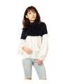 リップル配色トップス/NAVY