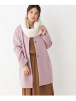 【セットアイテム】ファースヌード付きノーカラーコート/ベビーピンク(071)