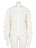 ポンポンケーブルニット/IVY