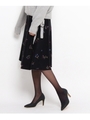 レトロフラワーニットスカート/ブラック(419)