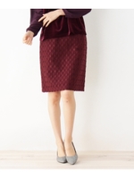 千鳥格子スカート/ボルドー(064)