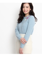 ビーズエンブロニットプルオーバー/オフホワイト(103)