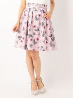フラワータックフレアースカート/ピンク系