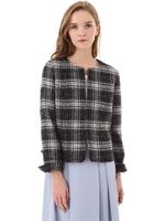 ループチェックツイードジャケット/ブラウン(050)