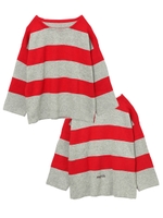 WIDE STRIPE TOP/レッド