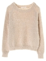・スパークリングニットプルオーバー/ベージュ