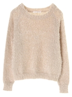 ・スパークリングニットプルオーバー/ベージュ