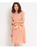 Dorry Doll ラッフルスリーブビジュー付ワンピース/ブルー系(095)