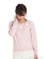 R/T/Nぬくもり刺しゅうニットPO/オフ