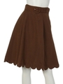 【F i.n.t】裾スカラップフレアースカート/BROWN