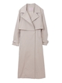 【コート】タスランロングトレンチコート/ライトグレー