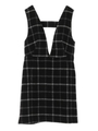 【スカート】タイトモコモコチェックジャンパースカート/ブラック