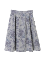 【スカート】花柄ＪＱフレアスカート/グレー