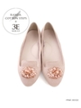 【足幅ゆったり3E/ストレスフリー】ビジューフラットパンプス/PINK BEIGE