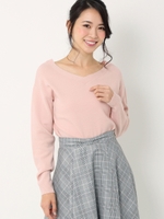 ウエスト編み上げニット/ピンク