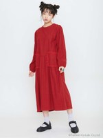 フリルポケットボリュームワンピース/RED